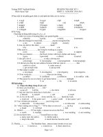 ĐỀ KIỂM TRA HỌC KỲ I KHỐI 12- NĂM HỌC 2010-2011 pptx