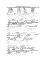 ĐỀ KIỂM TRA ĐẦU NĂM - TEST 6 potx