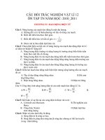 CÂU HỎI TRẮC NGHIỆM VẬT LÍ 12 ÔN TẬP TN NĂM HỌC: 2010_2011 pps