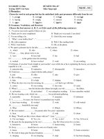 ĐỀ KIỂM TRA 45’ Môn: Ngoại ngữ Mã Đề : 352 pot