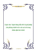 Luận văn: Ngân hàng dầu khí và giải pháp cho phòng tránh rủi ro do sai sót trong thẩm định tài chính pot