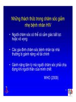 Bài giảng điều trị HIV - Chăm sóc giảm nhẹ cho bệnh nhân HIV/AIDS part 3 docx