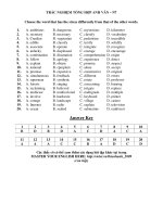 TRẮC NGHIỆM TỔNG HỢP ANH VĂN – N7 doc