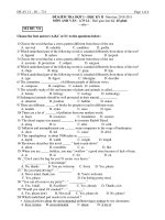 ĐỀ THI THỬ LẦN 1 NĂM HỌC 2010 - 2011 MÔN TIẾNG ANH - Mã đề thi 721 potx