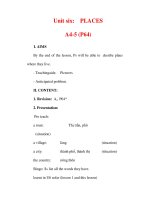 Giáo án Anh văn lớp 6 : Tên bài dạy : Unit six: PLACES A4-5 (P64) pot