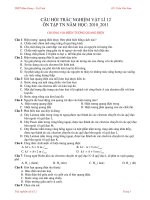 CÂU HỎI TRẮC NGHIỆM VẬT LÍ 12 ÔN TẬP TN NĂM HỌC: 2010_2011 potx