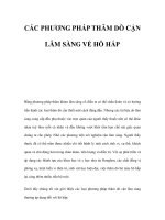 CÁC PHƯƠNG PHÁP THĂM DÒ CẬN LÂM SÀNG VỀ HÔ HẤP doc