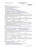 ĐỀ THI KIỂM TRA 15 PHÚT MÔN :vật lý Mã đề thi 132 pptx