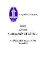 Lý thuyết văn phạm, ngôn ngữ và ôtômát - Chương 1 pptx