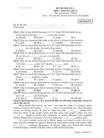 ĐỀ THI HỌC KỲ I MÔN : ANH VĂN LỚP 12 - Mã đề thi 357 potx