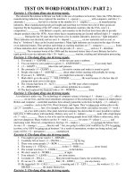 TEST ON WORD FORMATION ( PART 2 ) ppt