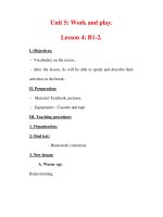 Giáo án Anh văn lớp 7 : Tên bài dạy : Unit 5: Work and play. Lesson 4: B1-2. ppsx