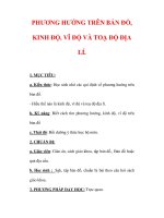 Giáo án Địa lý lớp 6 : Tên bài dạy : PHƯƠNG HƯỚNG TRÊN BẢN ĐỒ, KINH ĐỘ, VĨ ĐỘ VÀ TOẠ ĐỘ ĐỊA LÍ. ppt