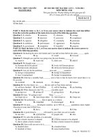 ĐỀ THI THI THỬ ĐẠI HỌC LẦN 1 - NĂM 2011 MÔN TIẾNG ANH - Mã đề thi 312 pptx