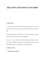 HỘI CHỨNG TRÀN DỊCH MÀNG PHỔI doc