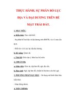 Giáo án Địa lý lớp 6 : Tên bài dạy : THỰC HÀNH. SỰ PHÂN BỐ LỤC ĐỊA VÀ ĐẠI DƯƠNG TRÊN BỀ MẶT TRÁI ĐẤT. pdf