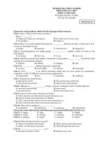 ĐỀ KIỂM TRA TRẮC NGHIỆM MÔN ANH LẦN 1 HK I KHỐI 12 (2010-2011) Mã đề thi 132 pptx