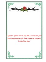 Luận văn: Nghiên cứu các loại hình bảo hiểm mới phát sinh trong giai đoạn kinh tế hội nhập và đa dạng hóa loại hình lao động potx