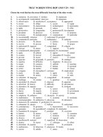 TRẮC NGHIỆM TỔNG HỢP ANH VĂN - N11 potx