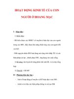 Giáo án ĐỊa lý lớp 7 : Tên bài dạy : HOẠT ĐỘNG KINH TẾ CỦA CON NGƯỜI Ở HOANG MẠC pptx