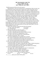 ĐỀ THAM KHẢO ANH VĂN Trường THPT LÊ LỢI Môn : Tiếng Anh pptx