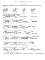 ĐỀ TRẮC NGHIỆM TIẾNG ANH 12 pps