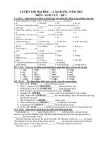 LUYỆN THI ĐẠI HỌC – CAO ĐẲNG NĂM 2011 MÔN: ANH VĂN – ĐỀ 1 pdf