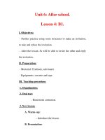 Giáo án Anh văn lớp 7 : Tên bài dạy : Unit 6: After school. Lesson 4: B1. pps