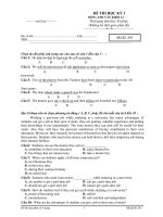 ĐỀ THI HỌC KỲ I MÔN: ANH VĂN KHỐI 12 ppsx