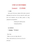 Giáo án Anh văn lớp 6 : Tên bài dạy : UNIT 15 COUNTRIES Lesson 6 pps
