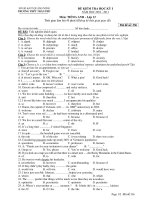 ĐỀ KIỂM TRA HỌC KỲ I NĂM HỌC 2010 - 2011 Môn: TIẾNG ANH - Mã đề số: 336 potx