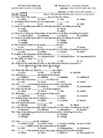 ĐỀ THI HỌC KỲ I - NĂM HỌC 2010-2011 MÔN THI : TIẾNG ANH 12 THPT - MÃ ĐỀ : 121 pps