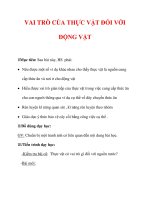 Giáo án Sinh học lớp 6 : Tên bài dạy : VAI TRÒ CỦA THỰC VẬT ĐỐI VỚI ĐỘNG VẬT pot