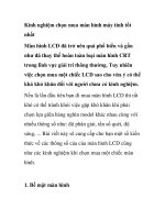 Kinh nghiệm chọn mua màn hình máy tính tốt nhất ppt