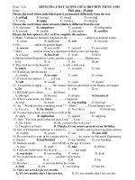 KIỂM TRA CHẤT LƯỢNG GIỮA HKI MÔN TIẾNG ANH doc