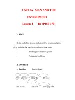 Giáo án Anh văn lớp 6 : Tên bài dạy : UNIT 16. MAN AND THE ENVIROMENT Lesson 4 B1 (P169-170) ppsx