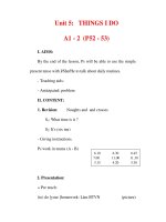 Giáo án Anh văn lớp 6 : Tên bài dạy : Unit 5: THINGS I DO A1 - 2 (P52 - 53) pdf