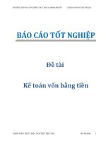 Đề tài : Kế toán vốn bằng tiền docx