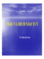 Bài giảng sinh hóa - Máu và dịch não part 1 pdf