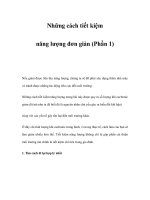 Những cách tiết kiệm năng lượng đơn giản (Phần 1) docx