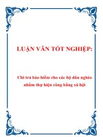 Chi trả bảo hiểm cho các hộ dân nghèo nhằm thự hiện công bằng xã hội doc