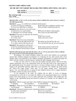 ĐỀ THI THỬ TỐT NGHIỆP TRUNG HỌC PHỔ THÔNG MÔN TIẾNG ANH - ĐỀ 3 docx