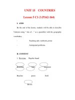 Giáo án Anh văn lớp 6 : Tên bài dạy : UNIT 15 COUNTRIES Lesson 5 C1-2 (P162-164) doc
