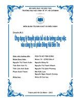 Ứng dụng lý thuyết đo lường và phân bổ công việc vào công ty cổ phần Đông Hải Bến Tre