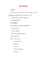 Giáo án Anh văn lớp 6 : Tên bài dạy : REVISION pps