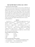 BÀI TẬP BỔ TRỢ VÀ NÂNG CAO - UNIT 3 pptx