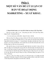Phần I. MỘT SỐ VẤN ĐỀ LÝ LUẬN CƠ BẢN VỀ HOẠT ĐỘNG MARKETING – XUẤT KHẨU_P3 pdf
