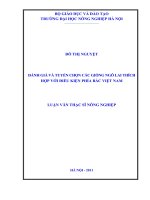 đánh giá và tuyển chọn các giống ngô lai thích hợp với điều kiện phía bắc việt nam