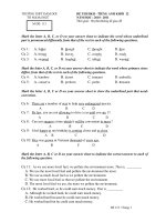 ĐỀ THI HKII - TIẾNG ANH KHỐI 12 NĂM HỌC : 2010 - 2011 ppt