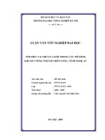 Tìm hiểu vai trò của giới trong các mô hình khuyến nông ở huyện diễn châu  tỉnh nghệ an